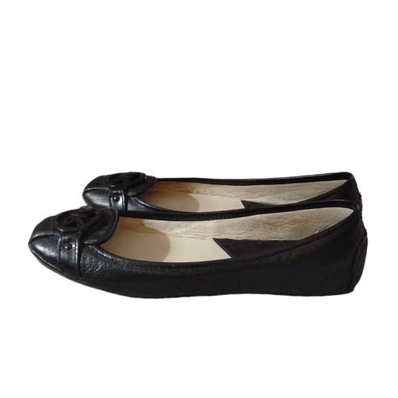 Michael Kors Black Ballet Flats Genuine Leather MK logo Women's size 7.5 - Picture 5 of 9